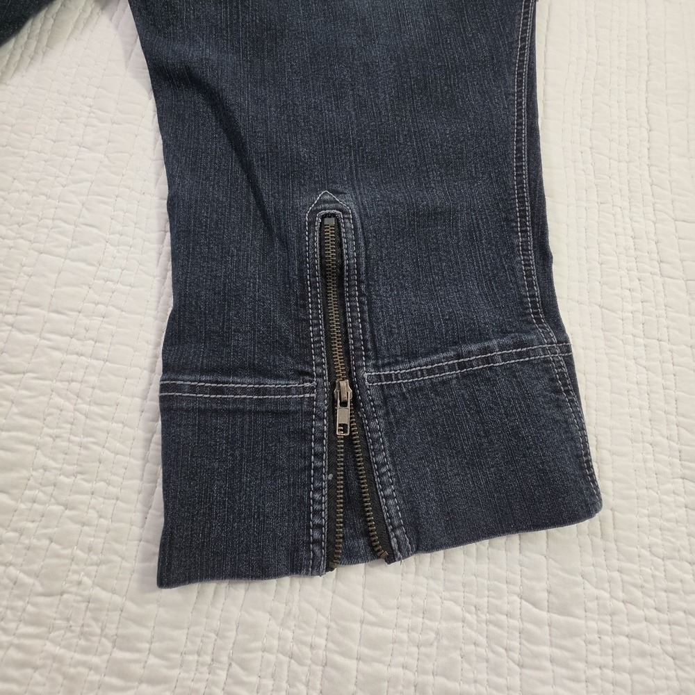 Venezia Dark Wash Capri Jeans Womens 20 Plus‎ Stretch Cropped Denim Zipper Cuff - Picture 5 of 15